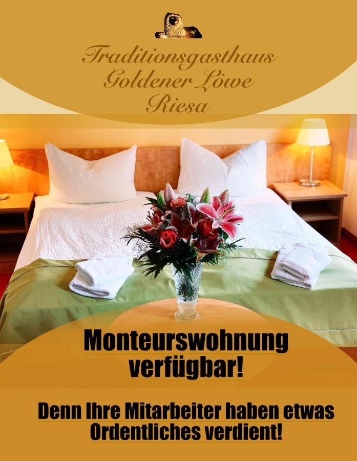 Traditionsgasthaus Goldener Loewe Riesa Restaurant & Pension Exteriör bild