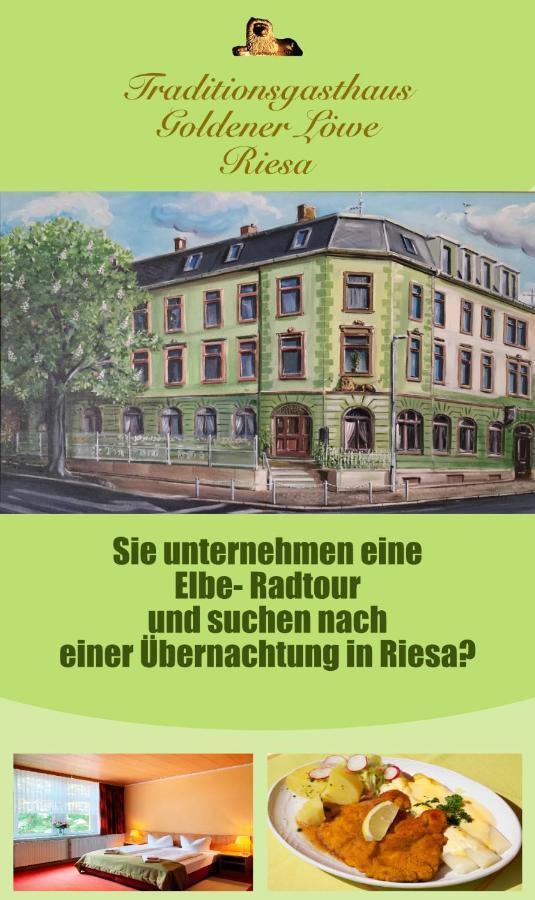 Traditionsgasthaus Goldener Loewe Riesa Restaurant & Pension Exteriör bild